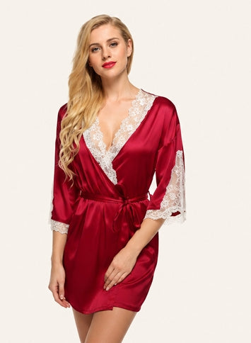 Ruby Satin Robe