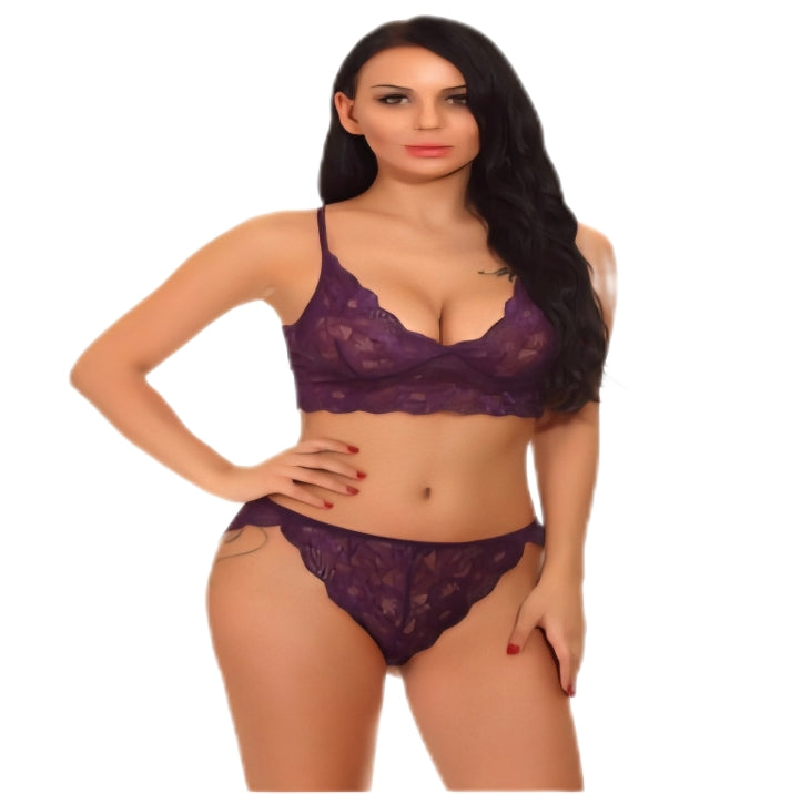 Royal Plum Lace Lingerie